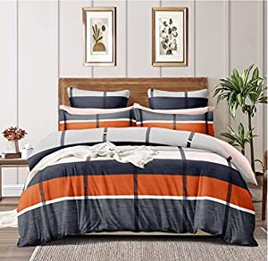TIB  Glace Cotton AC Comforter Set King Size Double Bed with Elastic Fitted King Size bedsheet and Two Pillow Covers (Pack of 4) Multi Check Box