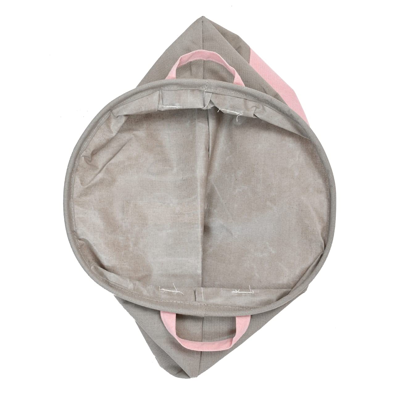 TIBÂ® Polyester Foldable Laundry Basket for Dirty Clothes, Beige-Pink, 45-Ltr.