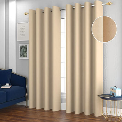 TIB Luxury Velvet 80% Blackout Curtain Cream -5 Ft 2 pcs