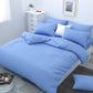 TIB Glace Cotton Satin Stripes Duvet Cover, Razai Cover- Sky Blue