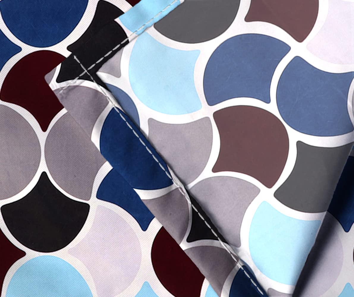 TIB The Intellect Bazaar Cotton Feel Glace Cotton Elastic Fitted Bedsheet Single Size Bedsheet with 1 Pillow Covers (36 x 78) Multi-circle