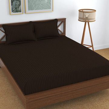 TIB Elastic Fitted Single Size Bedsheet with 1 Pillow Covers -Geometric, Multicolor , Best Suitable for 4-8 inch Mattress