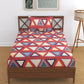 TIB The Intellect Bazaar Cotton Feel Glace Cotton Elastic Fitted Bedsheet Single Size Bedsheet with 1 Pillow Covers (36x78) Triangle-Multi