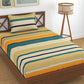 TIB The Intellect Bazaar Cotton Feel Glace Cotton Elastic Fitted Bedsheet Single Size Bedsheet with 1 Pillow Covers (36 x 78)