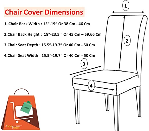 TIB The Intellect Bazaar Polyester Flowered Elastic Stretchable Removable Washable Dining Chair Cover Set of 6 Chair Protector Seat Slipcover (Multicolor)-6 Pieces