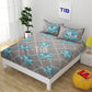TIB The Intellect Bazaar Cotton Feel Glace Cotton Elastic Fitted King Size Double Bedsheet with 2 Pillow Covers (72” x 78” or 182x152 cm) Grey