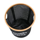 TIB® Polyester Foldable Laundry Basket for Dirty Clothes,4 Wooden sticks for Support, Black, 50-Ltr.