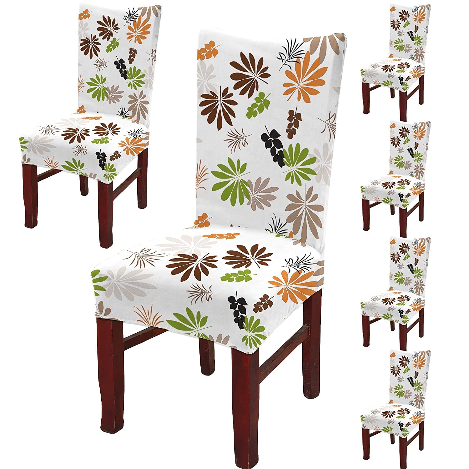TIB The Intellect Bazaar Polyester Floral Elastic Stretchable Removable Washable Dining Chair Cover Set of 1 Chair Protector Seat Slipcover (Multicolor)-1 Piece