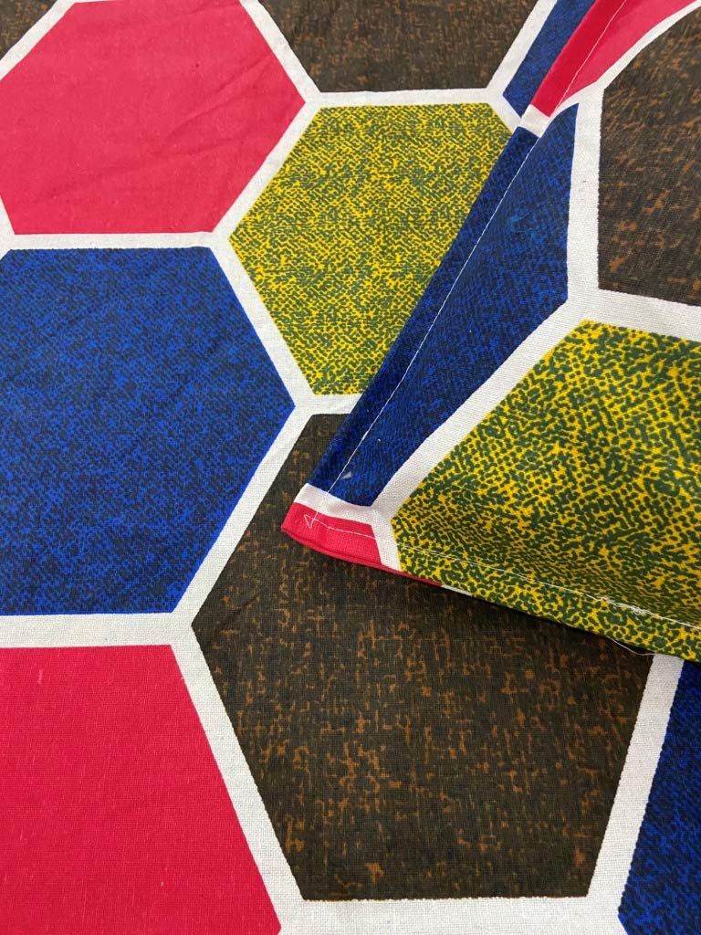 TIB® The Intellect Bazaar Geometric 100% Cotton Elastic Fitted King Size Bedsheet with 2 Pillow Covers -Multi | 160 TC |  78X72