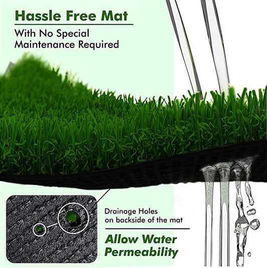 TIB Artificial Grass Mat for Balcony Green Lawn Floor Carpet for Outdoor and Indoor Living Room and Garden Decorations 35-MM