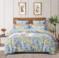 TIB The Intellect Bazaar Cotton Feel Glace Cotton Elastic Fitted Bedsheet/Super King Size Bedsheet with 2 Pillow Covers Yellow Sunflower