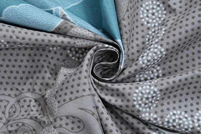 TIB The Intellect Bazaar Cotton Feel Glace Cotton Elastic Fitted King Size Double Bedsheet with 2 Pillow Covers (72” x 78” or 182x152 cm) Grey