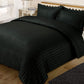 TIB The Intellect Bazaar Satin Cotton AC Comforter Set King Size Double Bed with 1 Flat bedsheet-90x100 inch and Two Pillow Covers (Pack of 4) Black