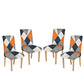TIB The Intellect Bazaar Polyester Floral Elastic Stretchable Removable Washable Dining Chair Cover Set of 4 Chair Protector Seat Slipcover Orange Blue Box