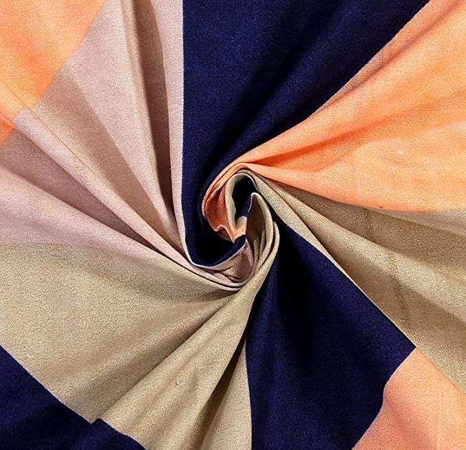 TIB  Elastic Fitted Single Size Bedsheet with 1 Pillow Covers -Geometric, Multicolor, Best Suitable for 4-8 inch Mattress