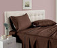 TIB The Intellect Bazaar Satin Cotton AC Comforter Set King Size Double Bed with 1 Flat bedsheet-90x100 inch and Two Pillow Covers (Pack of 4) Brown