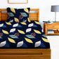 TIB The Intellect Bazaar Cotton Feel Glace Cotton Elastic Fitted Bedsheet Single Size Bedsheet with 1 Pillow Covers (36 x 78)-Blue Patta