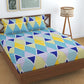 TIB The Intellect Bazaar Cotton Feel Glace Cotton Elastic Fitted Bedsheet/King Size Bedsheet with 2 Pillow Covers (72 x 78 or 182x152 cm) Multicolor