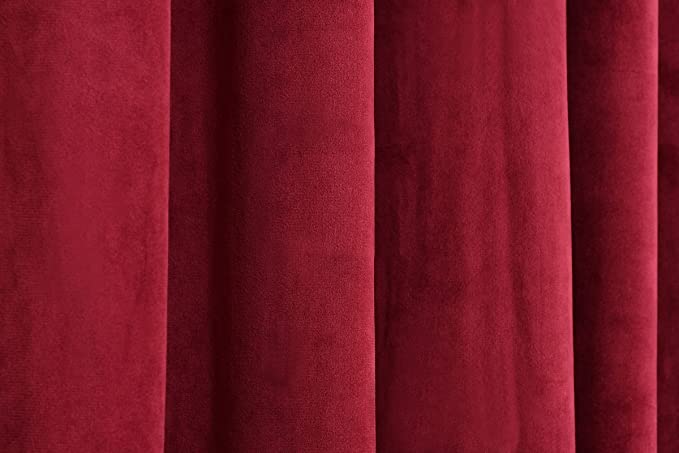 TIB Luxury Velvet 80% Blackout Curtain Maroon -5 Ft 2 pcs