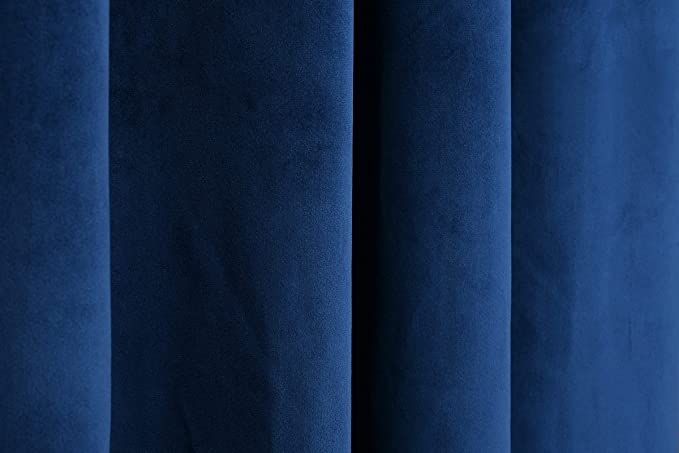 TIB Luxury Velvet 80% Blackout Curtain Blue -5 Ft 2 pcs