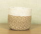TIB The Intellect Bazaar jute Planter Pots/Handcrafted Storage Basket, Multi-Purpose use for Living Room (10 x 10 Inches)Beige and White Color