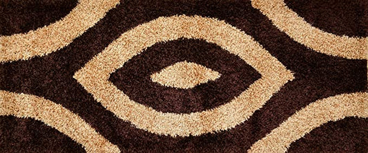 TIB® The Intellect Bazaar Shaggy Bedside Runner Home Floor Décor Rugs - Living, Dinning, Office, Rooms & Bedroom, Hallway Carpet (Cream Coffee)