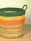 TIB The Intellect Bazaar jute Planter Pots/Handcrafted Storage Basket with handle, Multi-Purpose use for Living Room (8x8 Inches)Multicolor