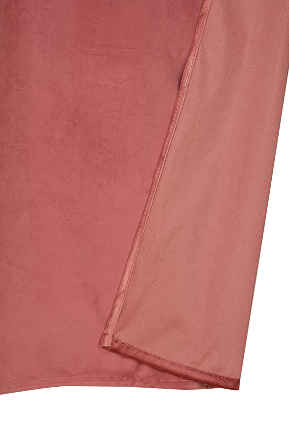 TIB Luxury Velvet 80% Blackout Curtain Persian Pink -5 Ft