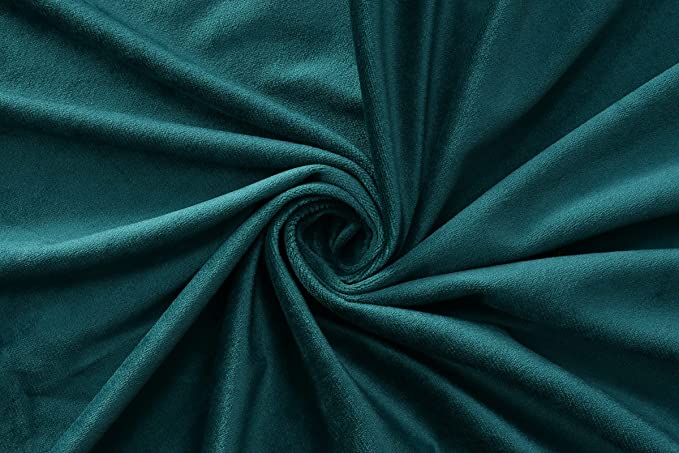 TIB Luxury Velvet 80% Blackout Curtain Green -5 Ft