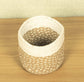 TIB The Intellect Bazaar jute Planter Pots/Handcrafted Storage Basket, Multi-Purpose use for Living Room (10 x 10 Inches)Beige and White Color