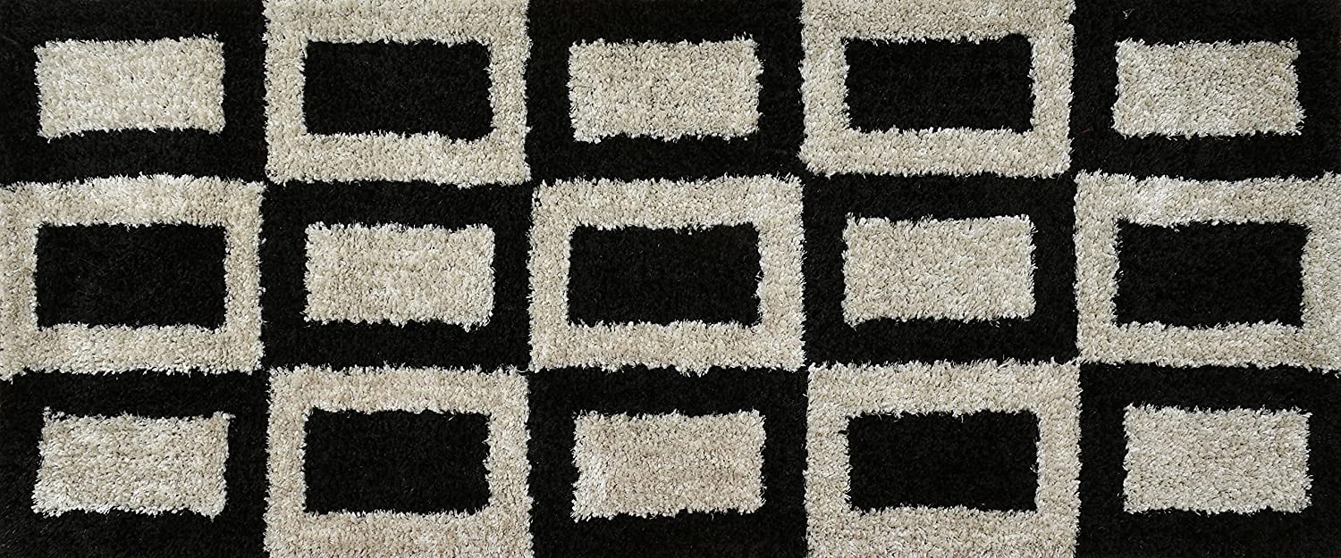 TIB® The Intellect Bazaar Shaggy Bedside Runner Home Floor Décor Rugs - Living, Dinning, Office, Rooms & Bedroom, Hallway Carpet (Cream Coffee)