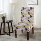 TIB The Intellect Bazaar Polyester Flowered Elastic Stretch Removable Washable Dining Chair Cover Set of 6 Seat Protector Slipcover (stone) -6 Pieces