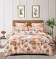TIB Glace Cotton Duvet Cover I Razai Cover I Quilt Cover I Dohar with Zipper (Peach Flower)