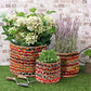 TIB The Intellect Bazaar Jute Planter Pots/Handcrafted Storage Basket with Handle, Multi-Purpose use for Living Room Pack of 3(8x8, 10x10, 12x12 Inches) Multi