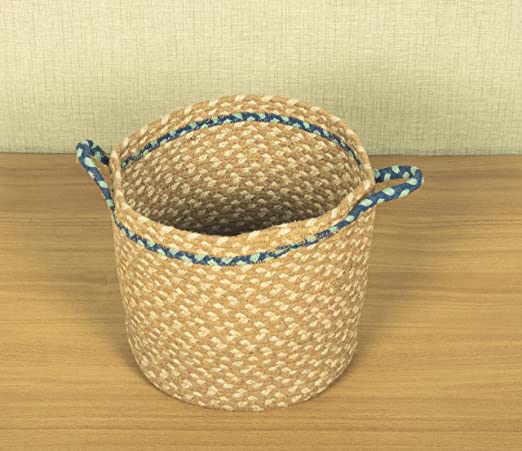 TIB The Intellect Bazaar jute Planter Pots/Handcrafted Storage Basket with handle, Multi-Purpose use for Living Room (12x12 Inches)Beige Color