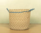 TIB The Intellect Bazaar jute Planter Pots/Handcrafted Storage Basket with handle, Multi-Purpose use for Living Room (8x8 Inches)Beige Color