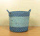 TIB The Intellect Bazaar jute Planter Pots/Handcrafted Storage Basket with handle, Multi-Purpose use for Bathroom Living Room (8x8 Inches)Blue