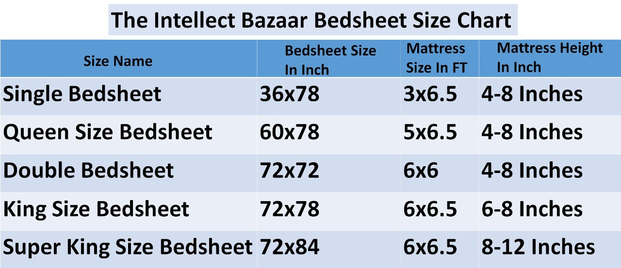 TIB The Intellect Bazaar Cotton Feel Glace Cotton Elastic Fitted Bedsheets King Size Bedsheet with 2 Pillow Covers -Blue