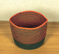 TIB The Intellect Bazaar jute Planter Pots/Handcrafted Storage Basket, Multi-Purpose use for Living Room (12x12 Inches)Red Green