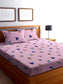 TIB The Intellect Bazaar Cotton Feel Glace Cotton Elastic Fitted King Size Bedsheet with 2 Pillow Covers -Smile Heart