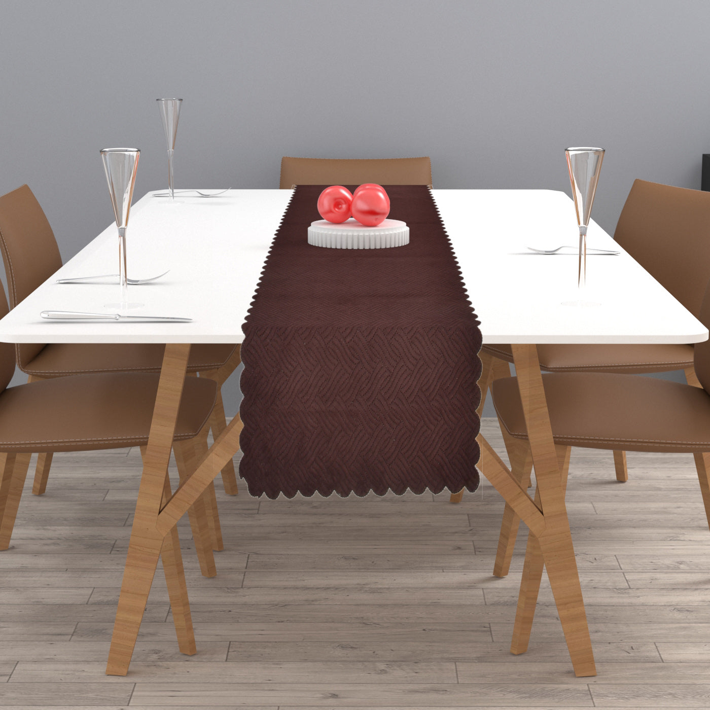 The Intellect Bazaar Velvet Quilted Mats Washable Mats for Dining Table Placemats Heat Resistant Dining Table Place Mats for Kitchen Coffee Table Wedding Party (12 x 18 Inch (Set of 4 Pieces)