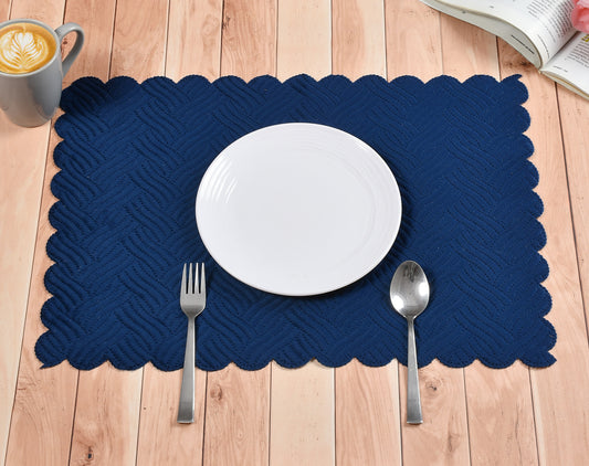 The Intellect Bazaar Velvet Quilted Mats Washable Mats for Dining Table Placemats Heat Resistant Dining Table Place Mats for Kitchen Coffee Table Wedding Party (12 x 18 Inch (Set of 4 Pieces)