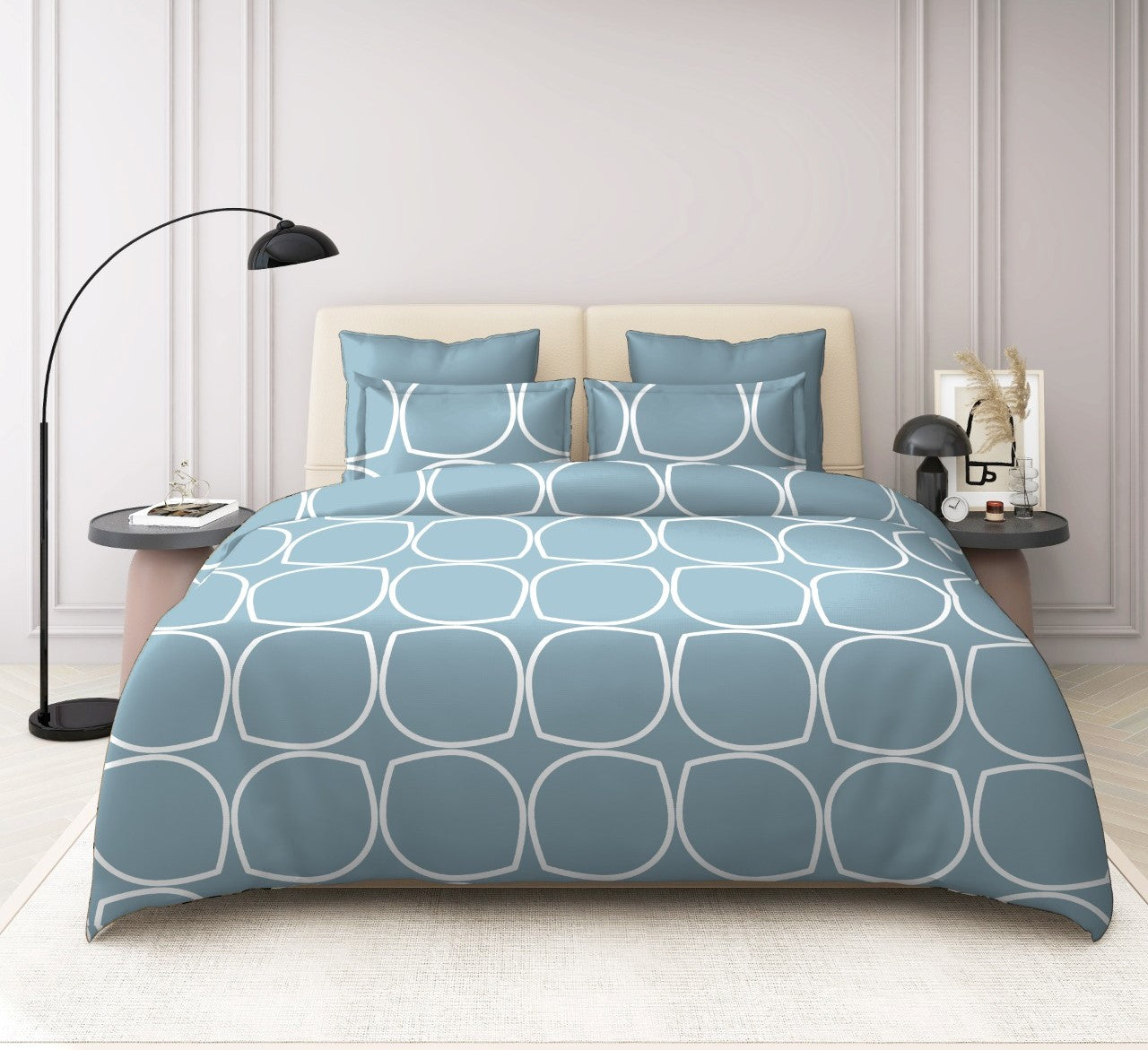 TIB The Intellect Bazaar Cotton Feel Elastic Fitted Bedsheets King Size | King Size Bedsheet & Elastic Fitted with 2 Pillow Covers