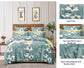 TIB The Intellect Bazaar Cotton Feel Glace Cotton Elastic Fitted Bedsheet/Super King Size Bedsheet with 2 Pillow Covers -Green Flower