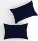 TIB The Intellect Bazaar Glace Cotton Elastic Fitted bedsheets King Size Satin Striped Plain Bedsheet with Two Pillow Covers(Navy Blue)