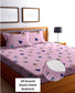 TIB The Intellect Bazaar Cotton Feel Glace Cotton Elastic Fitted King Size Bedsheet with 2 Pillow Covers -Smile Heart