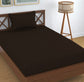 TIB  Glace Cotton Satin Striped Plain Bedsheet for Single Bed with 1 Pillow Covers 60 x 90(Brown)