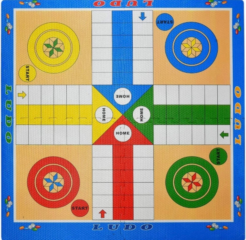 TIB Kid's Ludo Print Designer Interlocking Play Mat Pack of 4,Thickness:10 MM