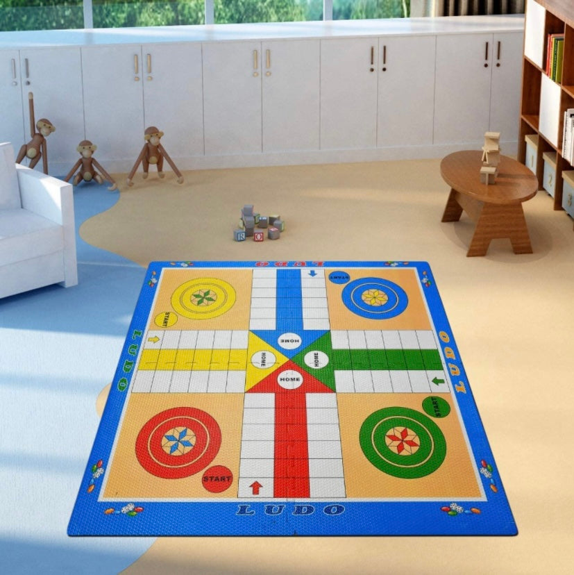 TIB Kid's Ludo Print Designer Interlocking Play Mat Pack of 4,Thickness:10 MM