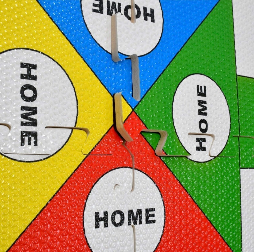 TIB Kid's Ludo Print Designer Interlocking Play Mat Pack of 4,Thickness:10 MM